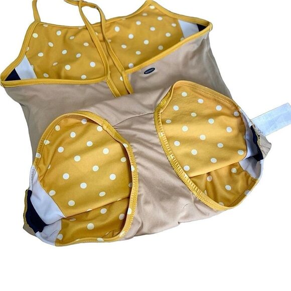 🌴 Old Navy Yellow/Navy Dot Swimsuit Girls XL - Picture 6 of 13